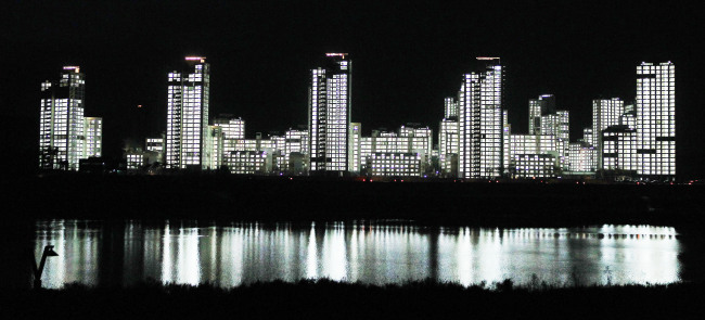 A night view of Sejong City, South Chungcheong Province. Yonhap News