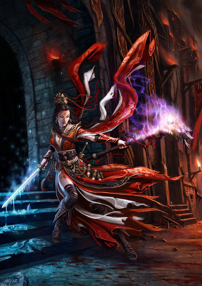 An artwork of the "Wizard" character in Diablo 3 (Blizzard Entertainment)