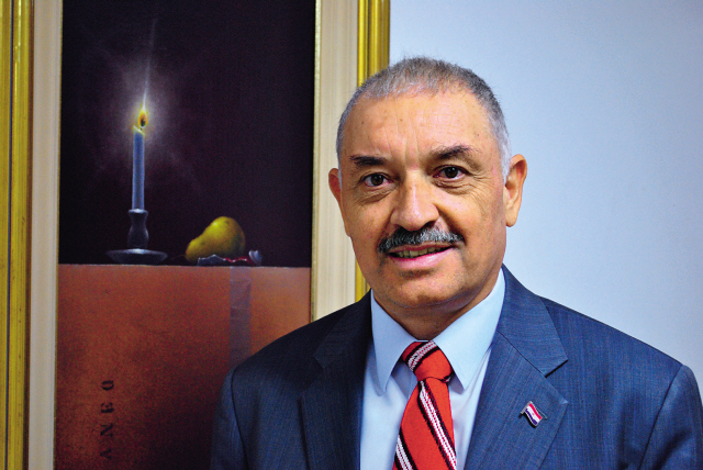 Paraguayan Ambassador Ceferino Valdez speaks about the new Korea Trade-Investment Promotion Agency center set to open in Paraguay
during an interview with The Korea Herald on Friday. (Robert Lee/The Korea Herald)