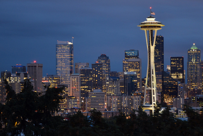Seattle’s Space Needle is centerpiece to the skyline view from Kerry Park on Queen Anne Hill.(Los Angeles Times/MCT)
