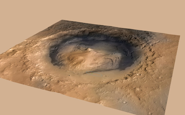 The image of Gale Crater taken by NASA's Curiosity rover (AP/NASA)