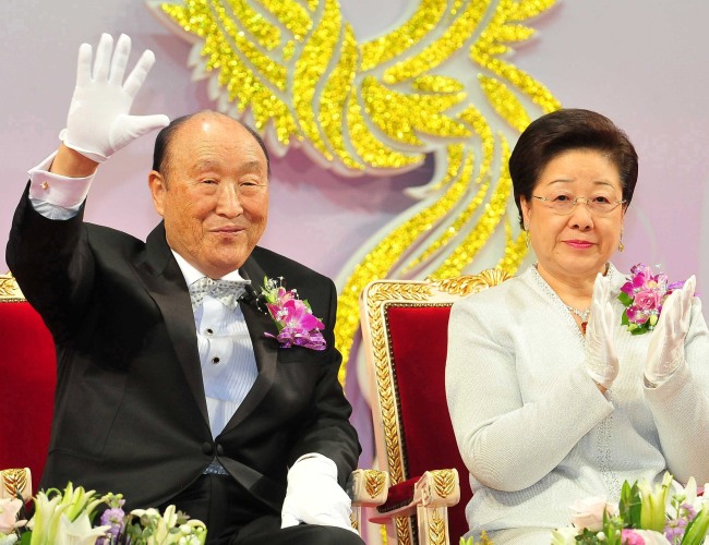 문선명(문용명/종교인/통일교총재),한학자(문선명부인)
Rev. Moon Sun-myung (Yonhap News)