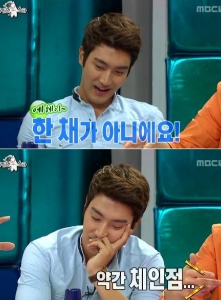 최시원(가수/슈퍼주니어)
최시원이 아이돌계의 재벌 넘버 1이라는 사실을 멤버들이 폭로하는 것부터 재미있었다. 신동은 “시원이가 제국의 아이들의 박형식에 이어 아이돌계 재력 서열 2위다. 하지만 형식이는 아버지가 외제차 B사의 이사진이라고 했는데, 시원이 아버지는 더 큰 S사로 옮겼다”면서 “형식이는 부모님이 부자지만 아무 것도 없다. 시원이는 압구정동에 자기 집을 여러 채 가지고 있다”고 시원의 자택 체인점설을 제기했다. 이어진 은혁과 이특의 토크는 시원이를 약간 놀리면서 방송을 활기차고 재미있게 만들었다.