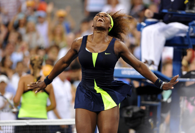 세레나 윌리엄스(Serena Williams/테니스선수)
Serena Williams celebrates her win over Victoria Azarenka on
Sunday.   Xinhua-Yonhap News