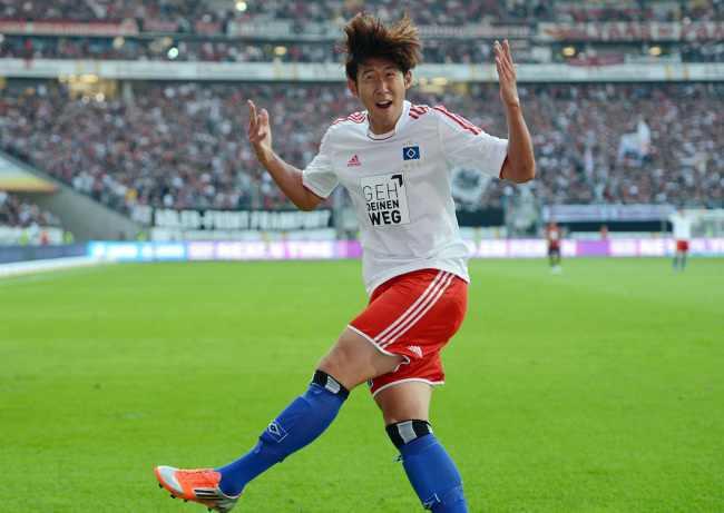 손흥민(축구선수/함부르크SV/FW)
Hamburg’s Son Heung-min celebrates his goal on Sunday.   Penta-Yonhap News