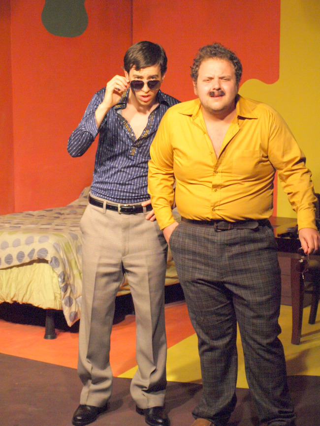 Dominic Shifferl (left) and Stephen Glaspie appear in “Sexual Perversity in Chicago.”   Liam Mitchinson