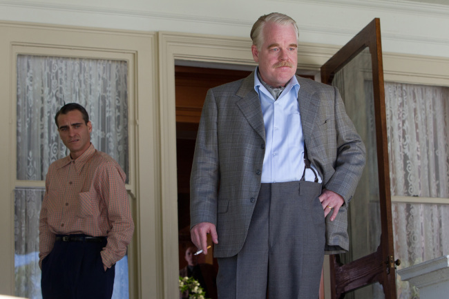 Joaquin Phoenix and Philip Seymour Hoffman in a scene from “The Master.” (MCTeye)