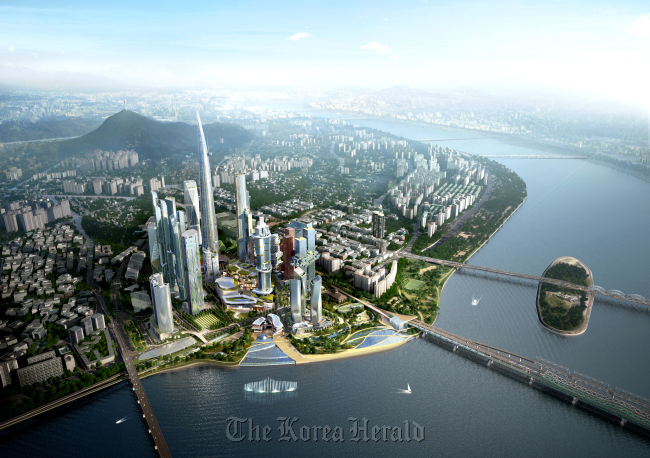 The final design plan for the Yongsan International Business Zone in central Seoul