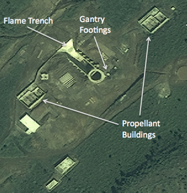 Structures of a new launch pad are seen at the Tonghae launch complex near the village of Musudan-ri in North Korea.  AP-Yonhap News