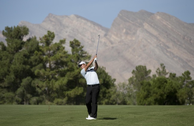 John Huh hits a shot during the third round of the Justin Timberlake Shriners Hospitals for Children Open on Saturday.   AP-Yonhap News