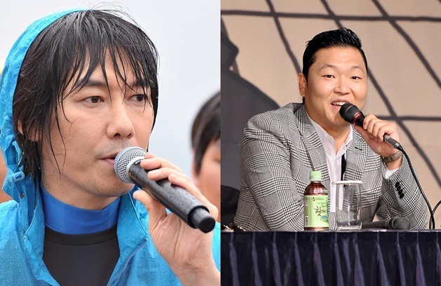 김장훈(좌/가수),싸이(박재상/가수/음악PD)
가수 김장훈이 싸이와 극적 화해를 한 후 홀가분한 심경을 밝혔다. 김장훈은 10월 11일 오전 자신의 미투데이를 통해 “다시 태어난 느낌이다. 몇 년 만에 수면제 없이 잠도 잤다. 그날 이후 위를 버렸다. 소주 한 병에 완전. 하지만 기분은 흙탕에서 나와 씻은 느낌이다”라고 지난 10일 싸이와의 합동 무대 후 소감을 밝혔다.