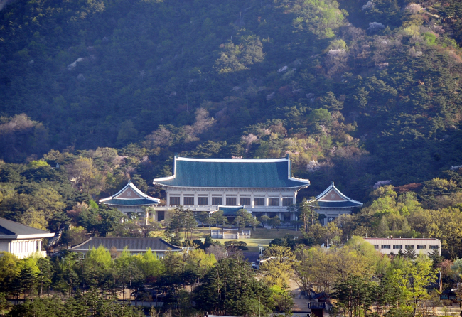 Cheong Wa Dae, the official residence of the president, seen at the base of Bukaksan in Jongno in Seoul. The Korea Herald