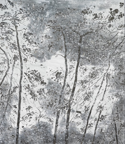 차규선이 분청사기 기법으로 그린‘풍경’. 200×170㎝  [사진제공=이화익갤러리]