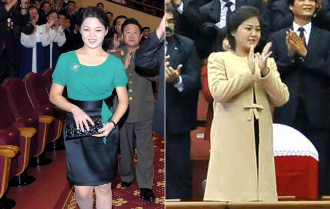 리설주(김정은국방위원장 부인)
Ri Sol-ju, earlier this week (right) and on August 30. (Yonhap News)