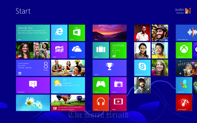 User interface of Windows 8   Microsoft Korea