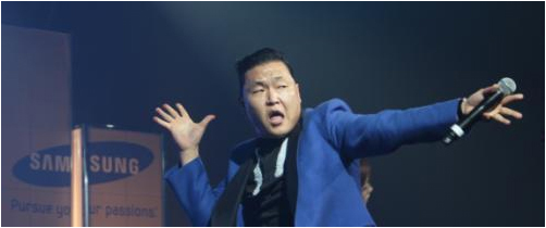 Psy performs at the Kool Haus in Toronto, Canada, on Tuesday at a concert celebrating the launch of Samsung’s Galaxy Note II in Canada. (Samsung Electronics)