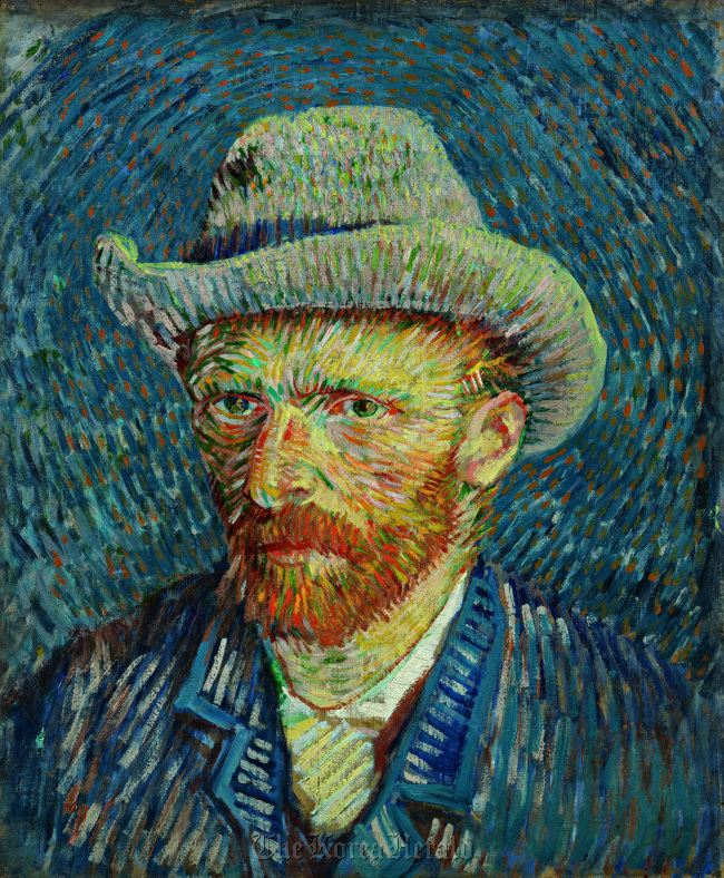 “Self-Portrait with Grey Felt Hat” by Van Gogh. The Hankook Ilbo Cultural Project Center