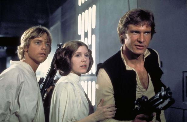 Actor Mark Hamill, Carrie Fisher and Harrison Ford in the Star Wars trilogy. (AP)