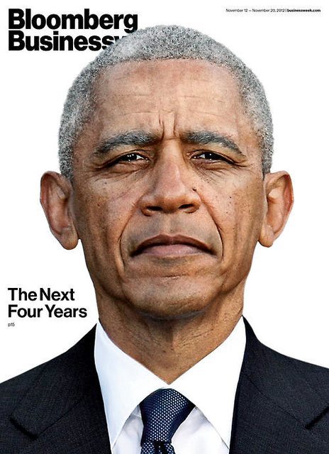 버락 오바마(Barack Obama/정치인/미국대통령)
제45대 미국대통령 재선에 성공한 오바마의 4년 후 모습이 공개돼 네티즌들의 흥미를 끌고 있다. 미 시사주간지 블룸버그 비즈니스위크(Bloomberg Businessweek)는 이번 호(16~18호) 표지 이미지로 4년간의 대통령직을 수행한 뒤 ‘확 늙어버린’ 오바마의 가상얼굴을 실었다.
(UPI)