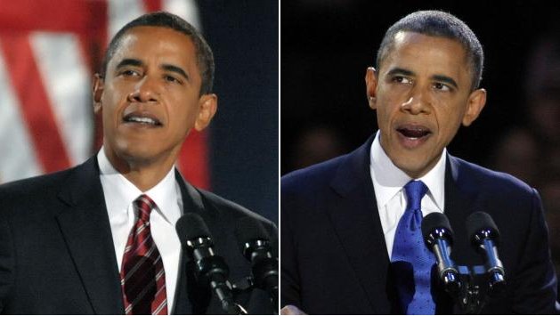 버락 오바마(Barack Obama/정치인/미국대통령)
Left: President-elect Barack Obama on election night, November 4,
2008. Right: President Obama on election night, November 7, 2012. (UPI)