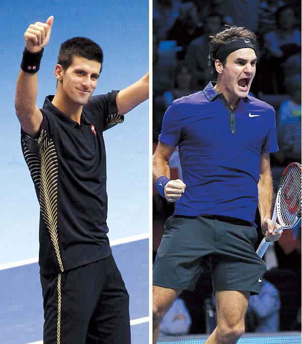 노박 조코비치(좌/Novak Djokovic/테니스선수),로저 페더러(Roger Federer/테니스선수)