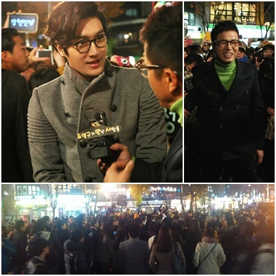 최시원(배우/가수/슈퍼주니어)
최시원은 ‘드라마의 제왕’에서 범접하기조차 힘든 조각 외모에 우수에 찬 이미지로 인기를 얻고 있지만, 실상은 돈 밖에 모르는 안하무인 톱스타 캐릭터로 완벽 변신해 시청자들의 호평을 이끌어냈다. 그런 그가 이번엔 홍대(홍익대학교)에 등장, 거리를 마비시키며 인기를 입증했다.