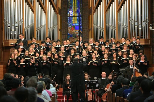The Camarata Music Company Chorale and Orchestra perform during their “Messiah Concert” in December 2011.   CMC