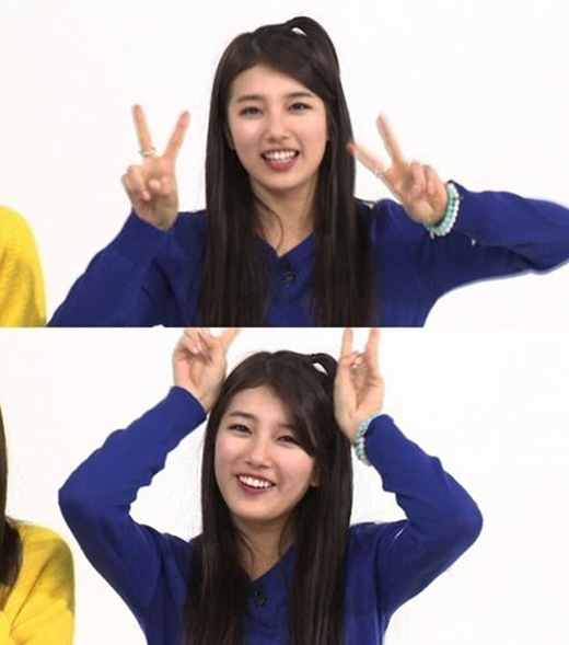 수지(배수지/가수/미쓰에이)
수지 버전 귀요미가 공개돼 네티즌들의 관심이 뜨겁다.
연일 실시간 검색어 1위에 오르며 화제가 되고 있는 ‘1더하기1은 귀요미’는 신인그룹 비투비의 정일훈이 주간아이돌 ‘금주의 아이돌-비투비편’ 출연 당시 처음 선보인 개인기로 최근 일반인들 사이에서 크게 화제가 되며 그 패러디물이 유행처럼 번지고 있다.