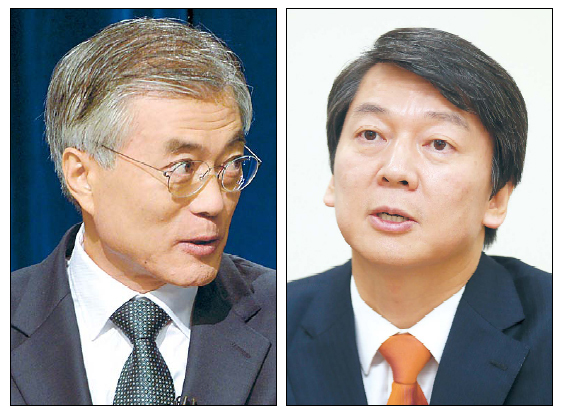문재인(대통령후보/국회의원/민주통합당),안철수(대통령후보/기업인/교수)
Presidential candidates Moon Jae-in and Ahn Cheol-soo are poised to face off in their debate Wednesday, as they vie to become the main liberal candidate in the presidential election, with the winner likely to be decided by opinion poll later this week.