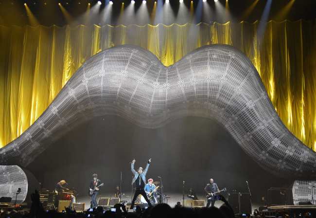 The Rolling Stones perform at the O2 Arena in London on Nov. 25.   Yonhap News