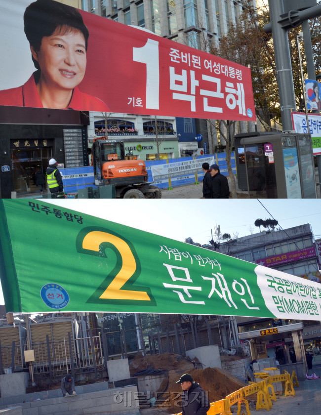 본격적인 대선 선거운동이 시작된 27일 거리 곳곳에 기호를 붙인 후보자의 현수막이 걸려 있다.<br />김명섭 기자 msiron@
본격적인 대선 선거운동이 시작된 27일 거리 곳곳에 기호를 붙인 후보자의 현수막이 걸려 있다.
김명섭 기자 msiron@
본격적인 대선 선거운동이 시작된 27일 거리 곳곳에 기호를 붙인 후보자의 현수막이 걸려 있다.
김명섭 기자 msiron@
