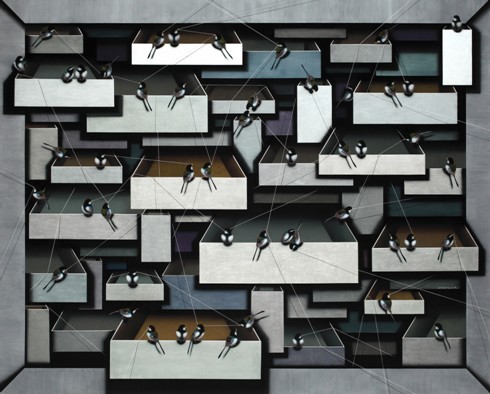 정해윤의‘Relation’(182×227㎝). 장지에 금분과 은분을 섞은 동양화 물감으로 그렸다.  [사진제공=가나아트갤러리]