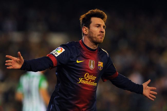 리오넬 메시(Lionel Messi/축구선수/FC바르셀로나)
Barcelona's Argentinian forward Lionel Messi celebrates after scoring during the Spanish league football match Real Betis vs FC Barcelona on Sunday at the Benito Villamarin stadium in Sevilla. (AFP-Yonhap News)
