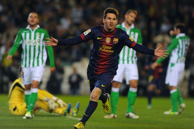 리오넬 메시(Lionel Messi/축구선수/FC바르셀로나)
Barcelona’s Lionel Messi celebrates his goal against Real Betis.
AFP-Yonhap News