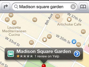 Screenshot of Apple maps. (AP)