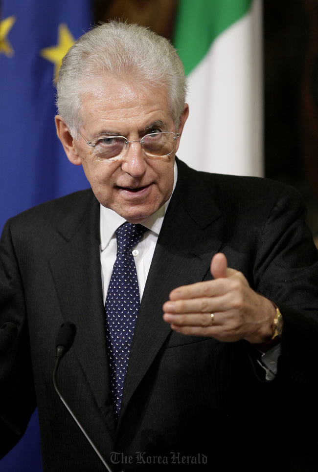 마리오 몬티(Mario Monti/이탈리아 총리)
Italian Prime Minister Mario Monti.    Bloomberg