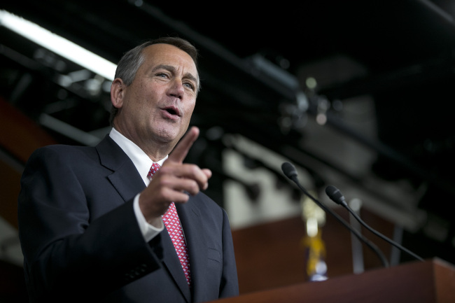 House Speaker John Boehner, a Republican from Ohio, speaks during a news conference in Washington, D.C., U.S., on Thursday, Dec. 13, 2012. Boehner repeated his insistence that President Barack Obama's budget proposal is "anything but" balanced and accused the president of being "not serious" about cutting spending. Photographer: Andrew Harrer/Bloomberg *** Local Caption *** John Boehner
U.S. House Speaker John Boehner.   Bloomberg