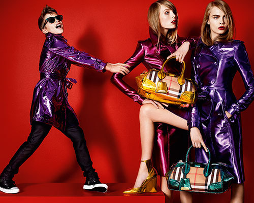 Romeo Beckham in the campaign, which also features models including Cara Delevigne, Edie Campbell and Alex Dunstan. (Bueberry)