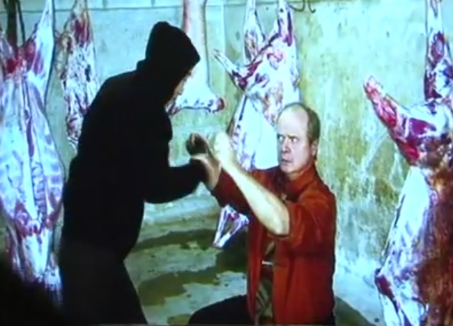 This scene in a  parody video shows U.N. Secretary-General Ban Ki-moon training to get his body into shape.