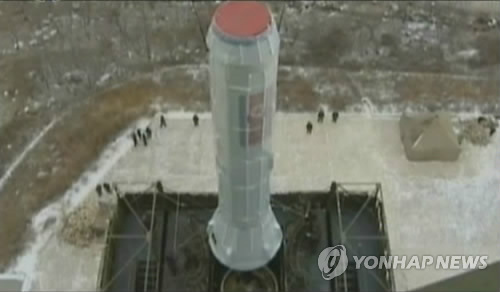 North Korea fired off a three-stage "Unha 3" rocket on Dec. 12, claiming that it was to put a satellite into orbit. (Yonhap News)