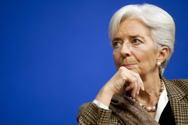 Christine Lagarde, managing director of the International Monetary Fund (IMF), pauses during a financial conference at the Ministry of Economy, Finance and Industry in Paris, France, on Friday, Nov. 30, 2012. The European Central Bank will do "whatever is necessary to save euro" and is ready to intervene when needed, ECB President Mario Draghi said, while saying "there will always be conditions" to intervention. Photographer: Balint Porneczi/Bloomberg *** Local Caption *** Christine Lagarde
Christine Lagarde, managing director of the IMF.    Bloomberg