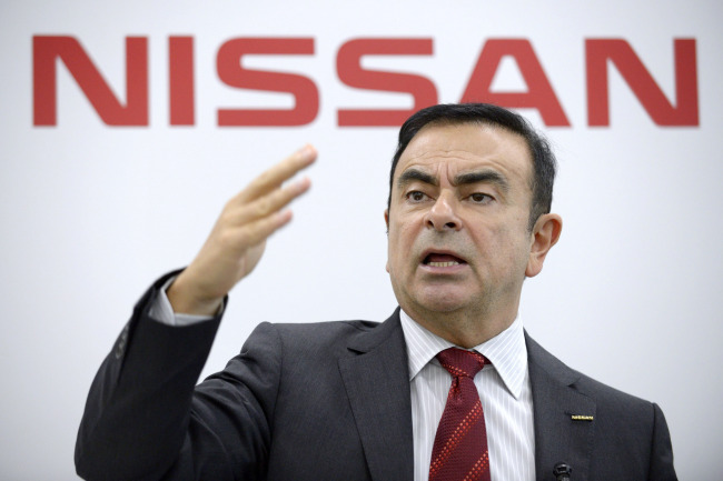 Carlos Ghosn, president and CEO of Nissan Motor Co., speaks during a group interview in Yokohama City, Kanagawa Prefecture, Japan.   Bloomberg