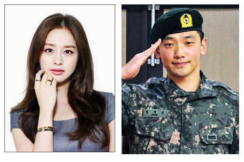 김태희(배우),비(정지훈/가수/배우)
지난해 이병헌-이민정 커플에 이어 새해 벽두부터 또 하나의 톱스타 커플이 등장했다.
배우 김태희(33·왼쪽)는 지난 1일 군복무 중인 가수 비(본명 정지훈ㆍ31)와의 열애설이 터지자 교제 사실을 공식인정했다. 김태희 소속사 루아엔터테인먼트는 1일 오후 늦게 보도자료를 내 “(김태희와 비가) 현재는 호감을 가지고 상대방에 대해 조금씩 알아가고 있는 단계”라며 “만남을 가지기 시작한 지 1개월 남짓”이라고 해명했다
