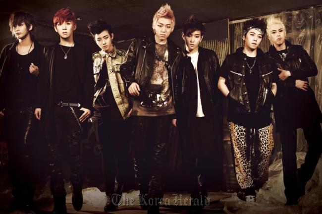 The seven members of Block B, who debuted in 2011.   Block B