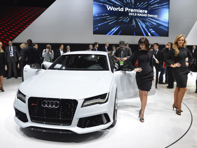 Audi debuts the RS 7 Sportback at the 2013 North American International Auto Show in Detroit on Monday.  UPI-Yonhap News