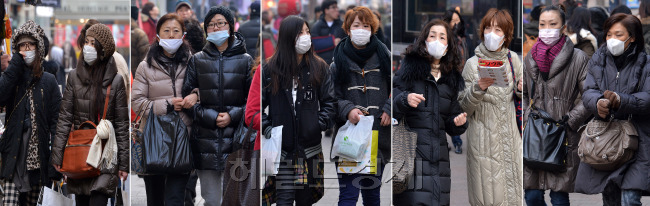 질병관리본부가 인플루엔자 유행주의보를 발령한 가운데  17일 오후 명동에서 많은 일본관광객들이 마스크를 쓰고 관광을 하고 있다.<br />이상섭 기자. babtong@heraldcorp.com 2013.01.17
질병관리본부가 인플루엔자 유행주의보를 발령한 가운데  17일 오후 명동에서 많은 일본관광객들이 마스크를 쓰고 관광을 하고 있다.
이상섭 기자. babtong@heraldcorp.com 2013.01.17