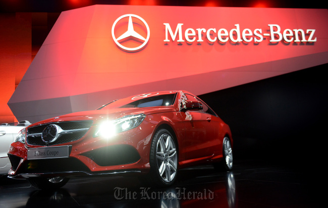 The Mercedes- Benz E-Class Coupe vehicle is displayed during the 2013 North American International Auto Show in Detroit, Michigan, on Jan. 14. Bloomberg