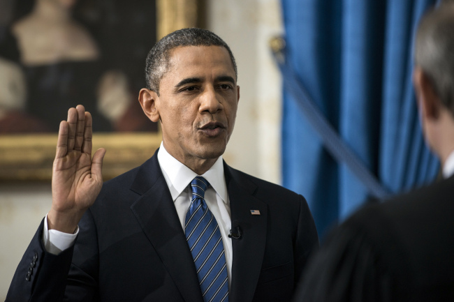 버락 오바마(Barack Obama/정치인/미국대통령)
Barak Obama in his inauguration ceremony, (Yonhap)