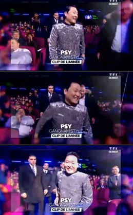 싸이(박재상/가수)
이날 싸이는 레드카펫의 마지막 아티스트로 나선 것과 동시에 ‘NRJ 뮤직 어워즈 2013’의 시작을 여는 오프닝 축하무대가수로 선정됐다. 싸이는 레드카펫에서부터 ‘강남스타일’을 부르기 시작했고, 레드카펫 주변의 1000명의 인파가 함께 말춤을 추며 어깨를 들썩였다.