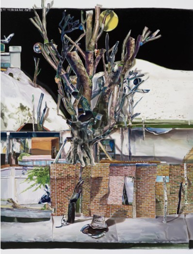 김수연이 사진 이미지를 조합해 그린 풍경화 ‘1.122’(유화, 193.9×130.3㎝). 고정관념을 뒤흔든 새로운 방식의 풍경화다.   ［사진=갤러리2］